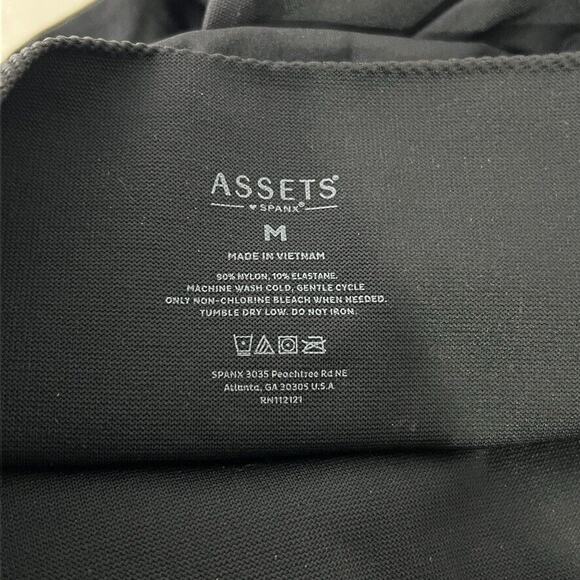 Assets by Spanx Black High-Waist Leggings Pants M Shaping Compression Fit - Picture 3 of 7